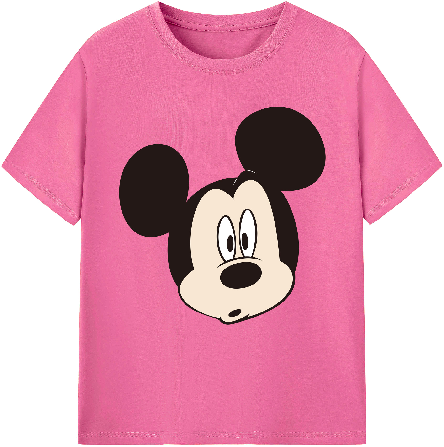 （画像用） ミッキーマウス Mickey Mouse レディースカジュアルプリントTシャツ（綿100％）